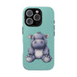 Cute Hippo Phone Case, Tough Phone Cover, Fun Animal Case, Gift for Kids, Cute Decor, Birthday Present