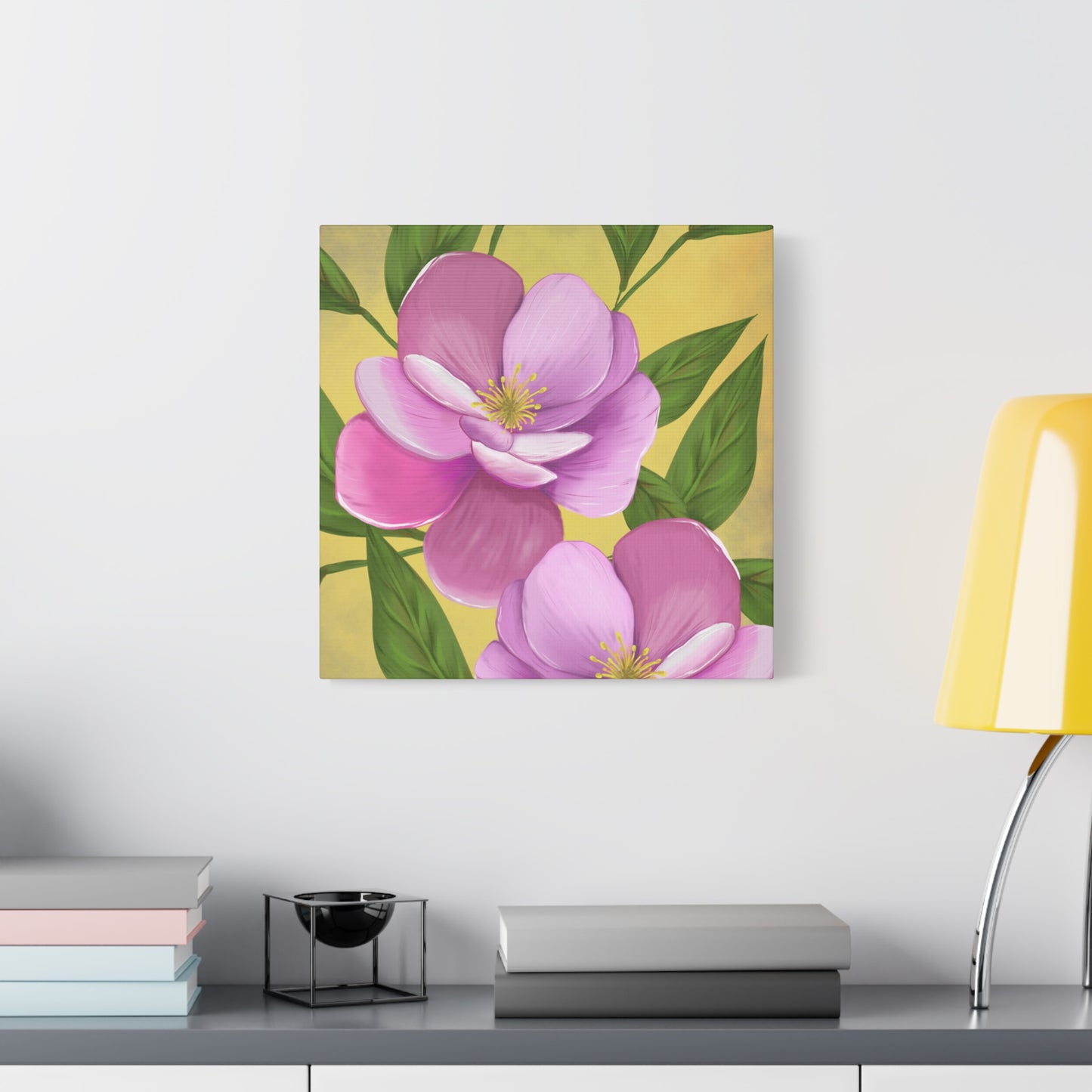 Matte Canvas, Stretched, 1.25" Tulips Pink and Purple Flowers