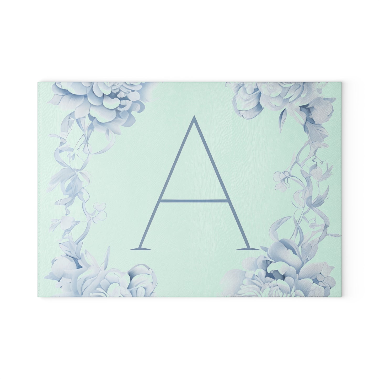 Personalized Floral Monogram Glass Cutting Board, Kitchen Decor, Gift for Her, Wedding Gift, Housewarming Gift, Custom Cutting Board