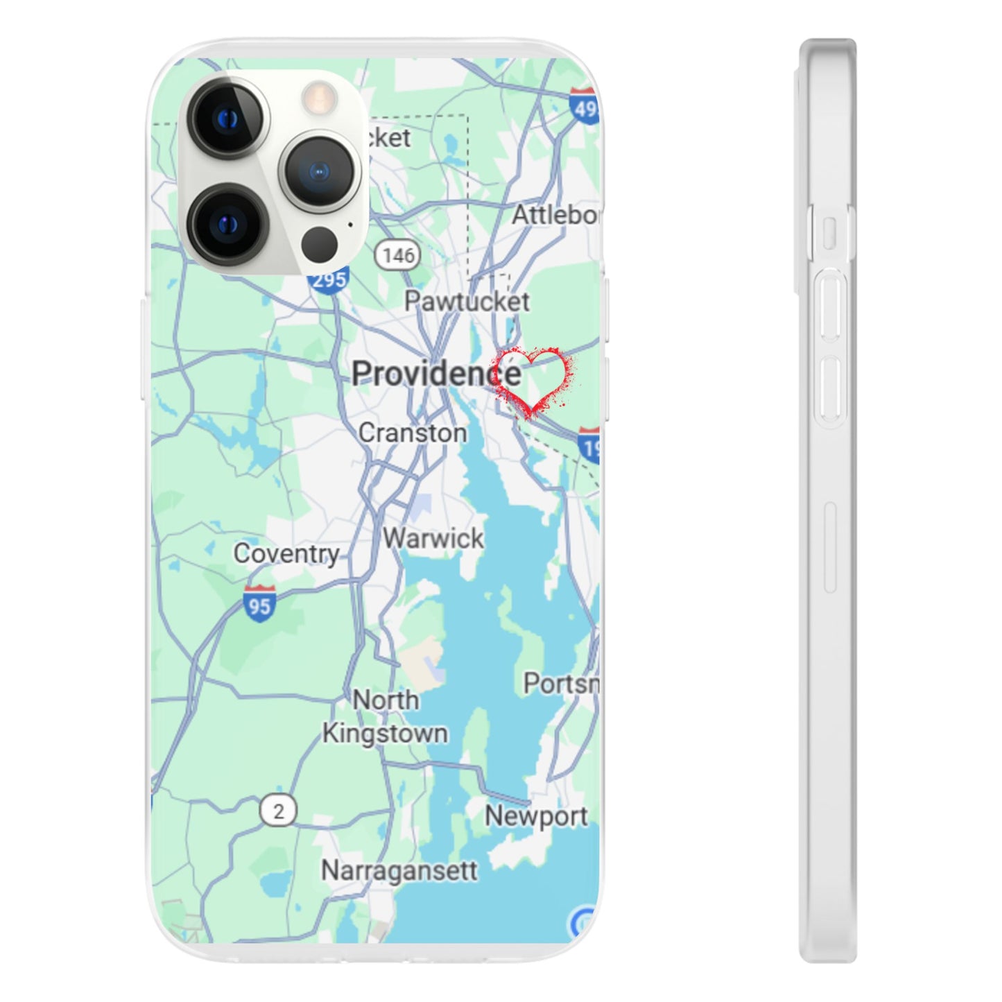 Providence Heart Map Phone Case - Custom Flexible Smartphone Protector, Gift for Her, Map Lover's Accessory, Personalized Case, Travel [...]