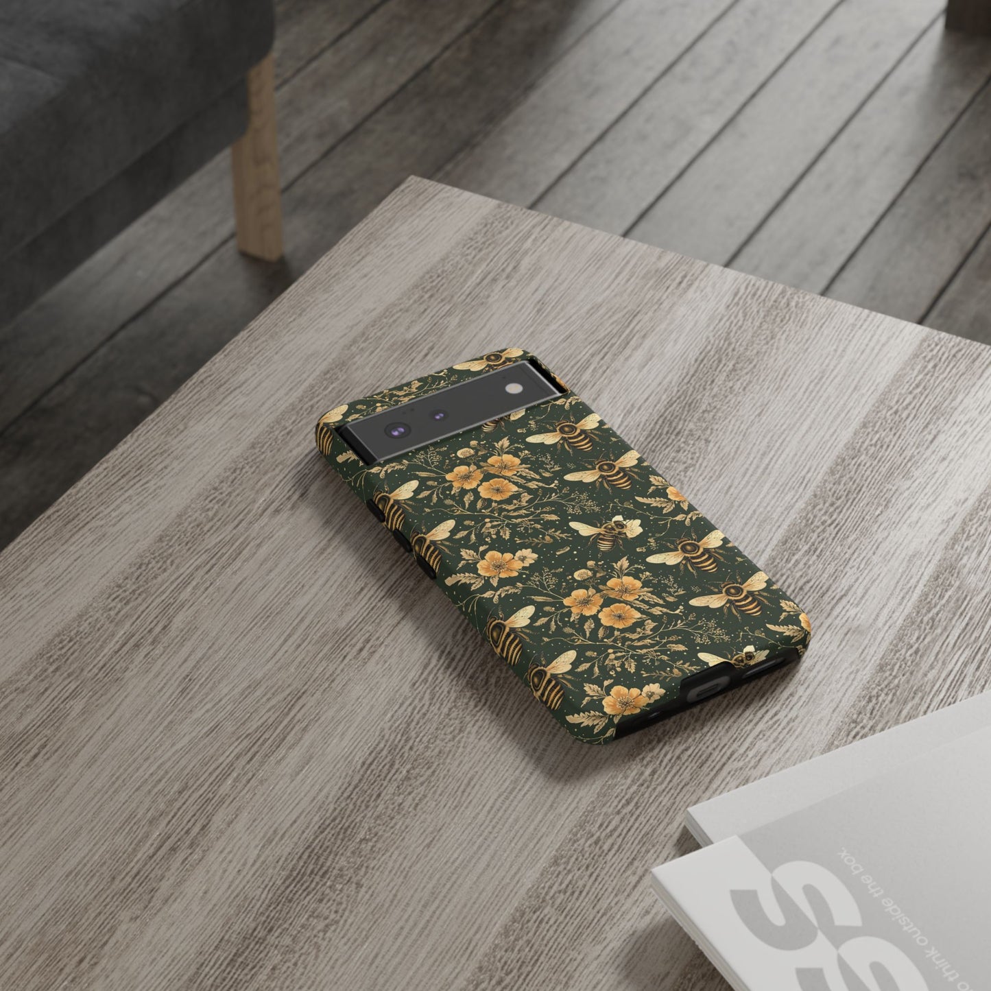 Nature-Inspired Phone Case, Tough Cases for Nature Lovers, Floral Bee Design, Eco-Friendly Gift, Summer Vibes, Trendy Phone Accessory,