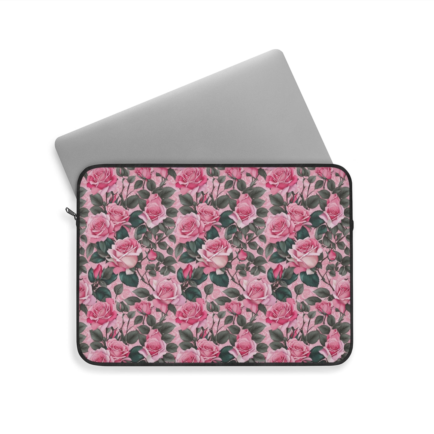 Floral Laptop Sleeve - Elegant Rose Design, Computer Case, Gifts for Her, Stylish Office Accessory, Mother's Day