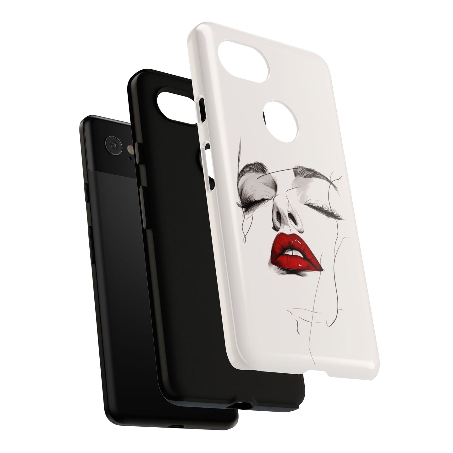 Stylish Phone Case with Artistic Lip Design, Femme Tech Accessory, Trendy Device Cover, Gift for Her, Unique Phone Accessories