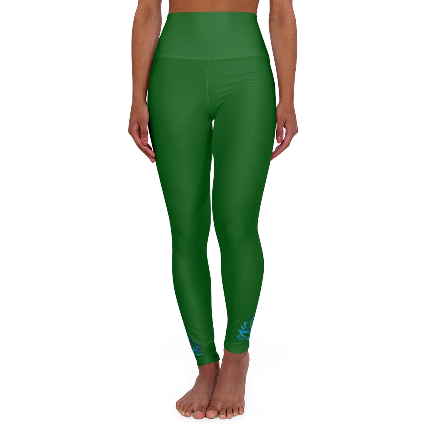 High Waisted Yoga Leggings with Lotus Design, Leggings for Yoga, Activewear for Women, Fitness Clothing, Comfortable Workout Pants