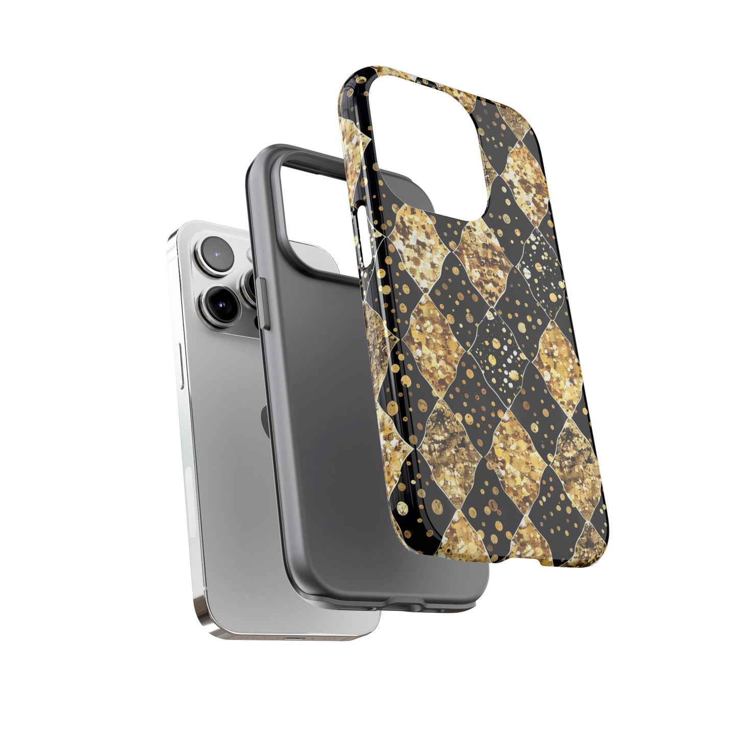 Elegant Gold & Black Phone Case for Tough Protection