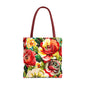 Floral Print Tote Bag - Colorful Reusable Shopping Bag Picnic Essential