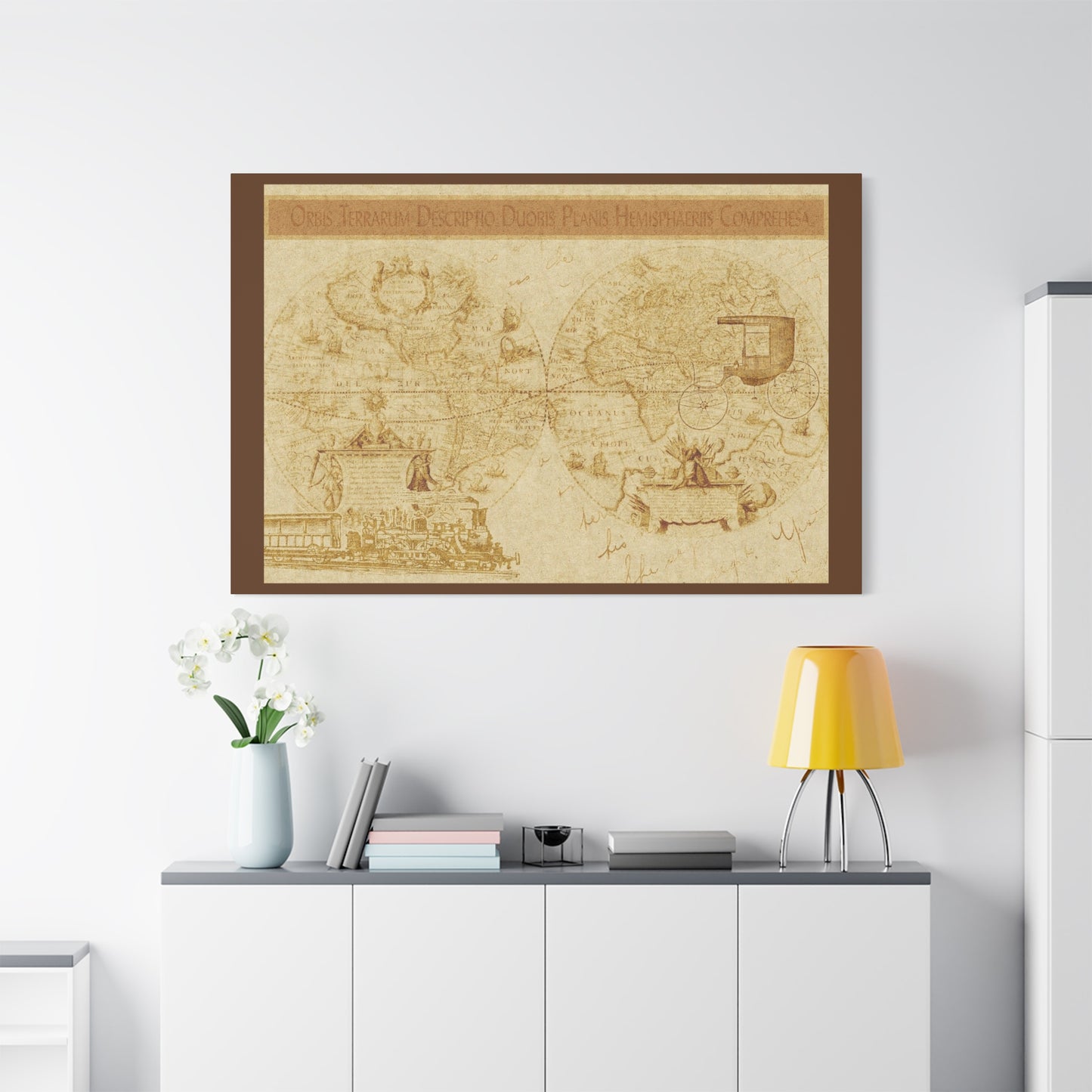 Vintage World Map Canvas Print — Matte Stretched Wall Art