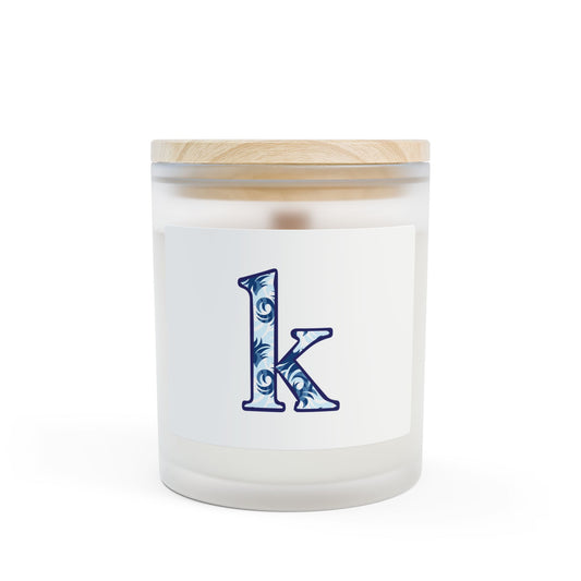 Personalized Frosted Glass Candle | Custom Initial Candle | Relaxing Home Decor | Gift for Her | Birthday, Housewarming, Wedding