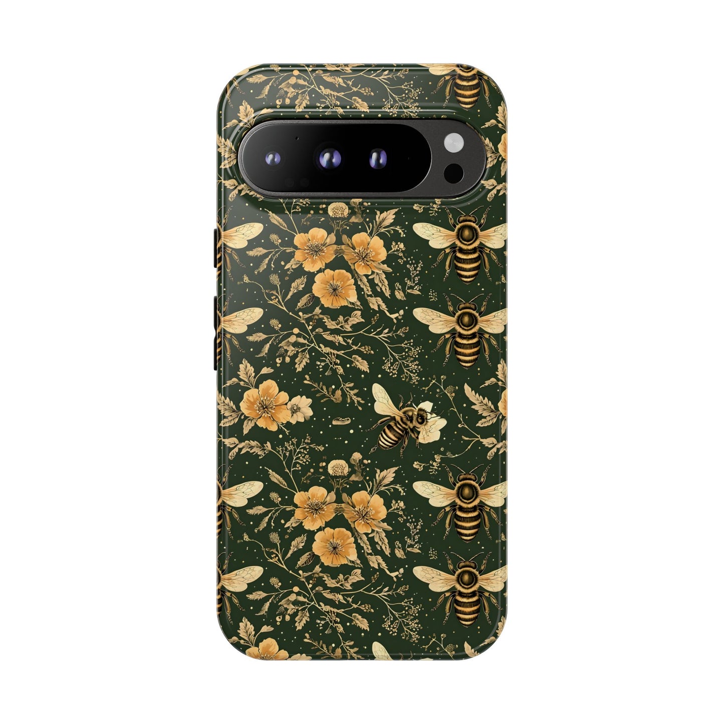 Nature-Inspired Phone Case, Tough Cases for Nature Lovers, Floral Bee Design, Eco-Friendly Gift, Summer Vibes, Trendy Phone Accessory,