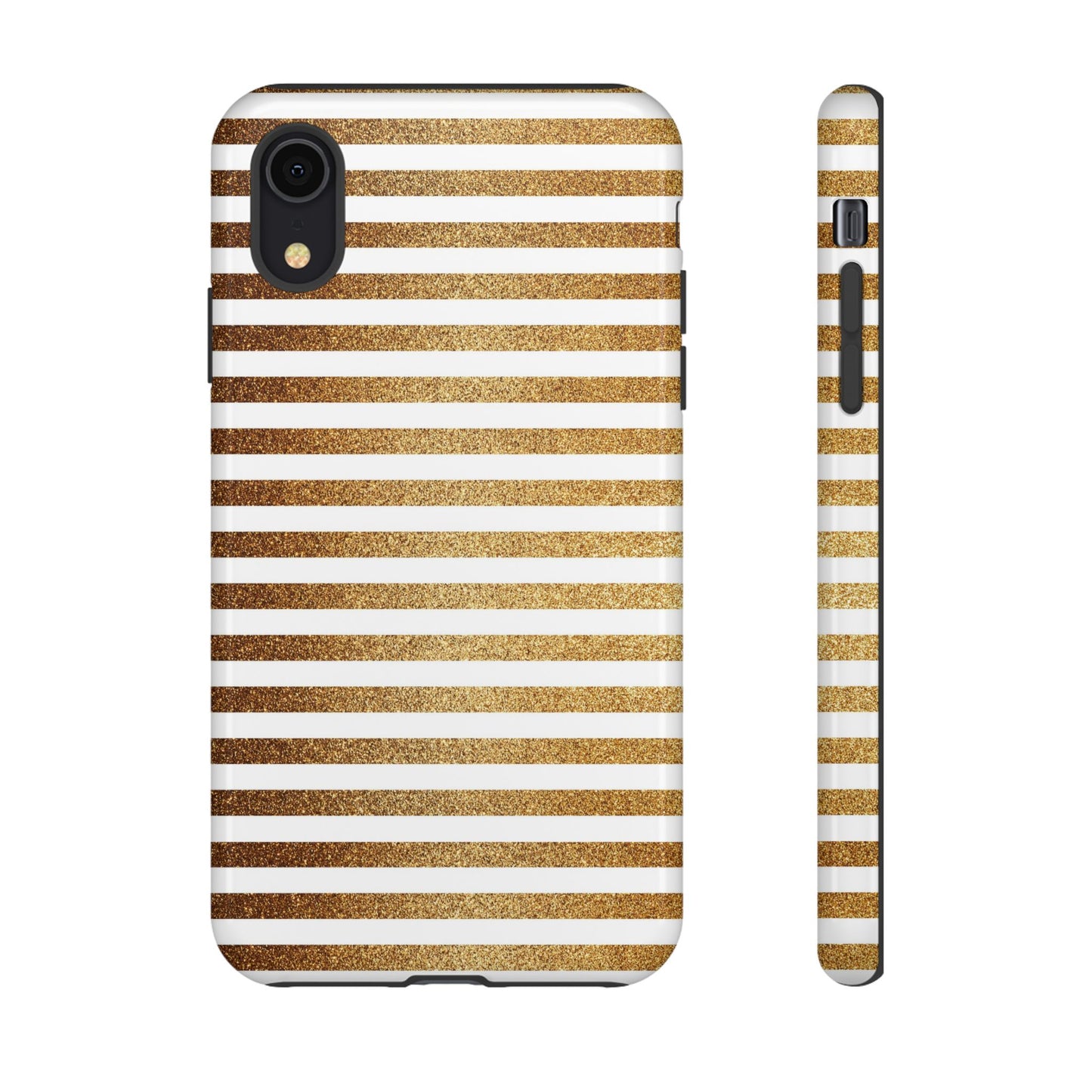 Glamorous Gold Striped Phone Case | Tough Cases, Stylish Phone Cover, Chic Accessories, Gift for Her, Fashionable Tech