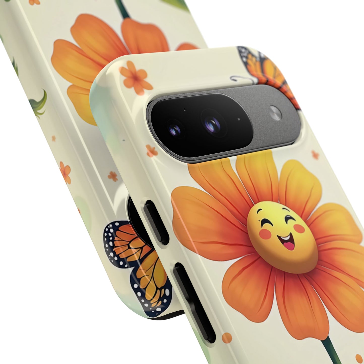 Floral Phone Case with Butterfly Design, Cute Flower Phone Cover for Nature Lovers, Eco-Friendly Gift, Spring Vibes, Birthday Present
