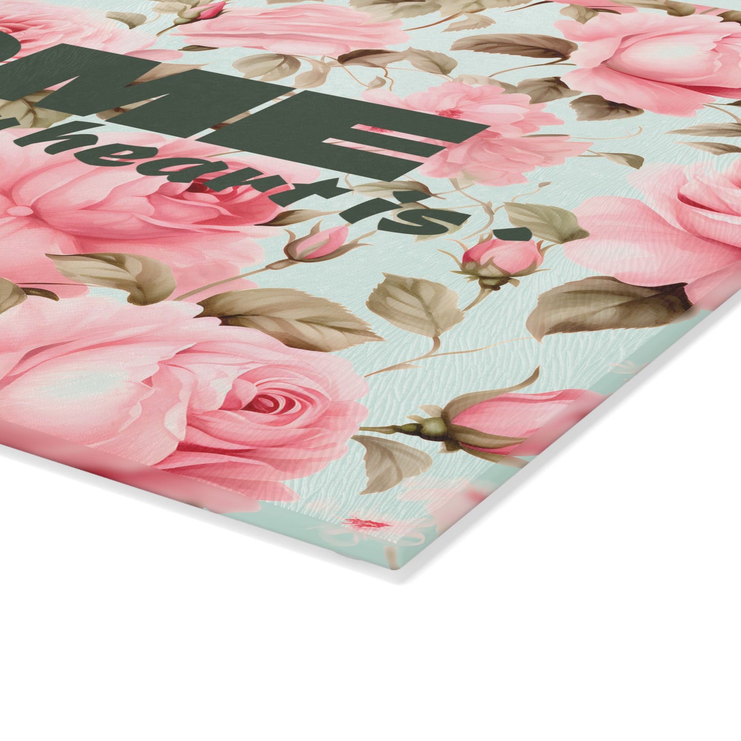 Floral Home Glass Cutting Board, Kitchen Decor, Housewarming Gift, Mother’s Day Gift, Cooking Accessory