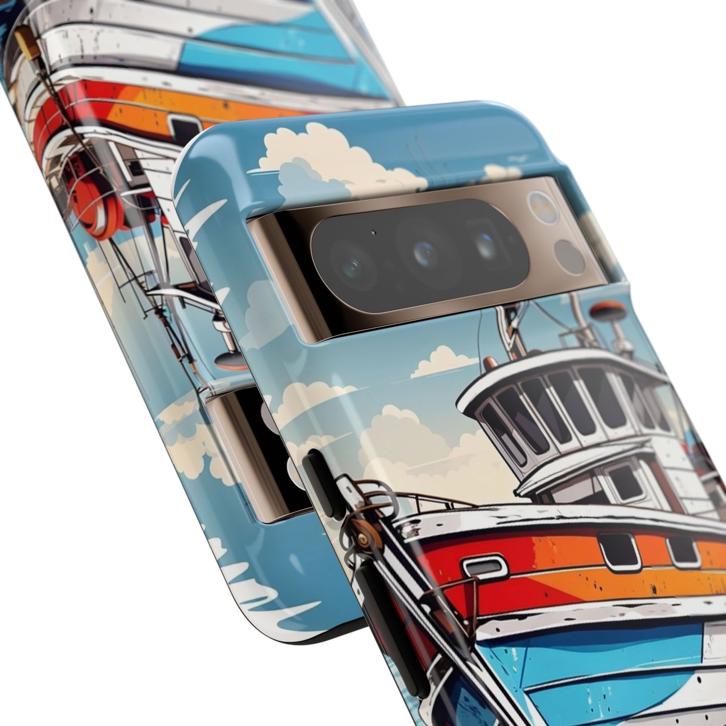 Colorful Fishing Boat Phone Case | Nautical Gift, Marine Design, Coastal Aesthetic, Summer Vibes, Sea Lover's Accessory