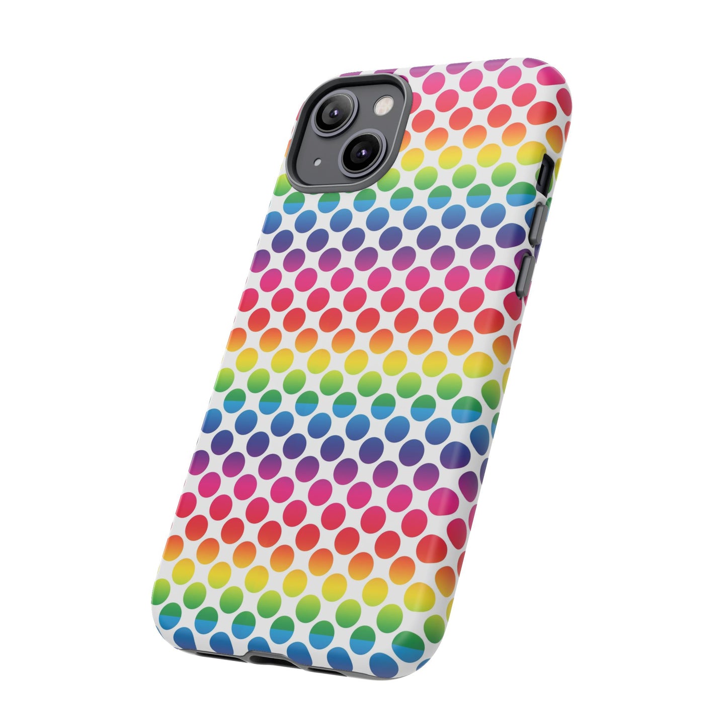 Rainbow Dot Phone Case, Colorful Phone Cover, Fun Phone Accessory, Gift for Friends, Trendy Mobile Case