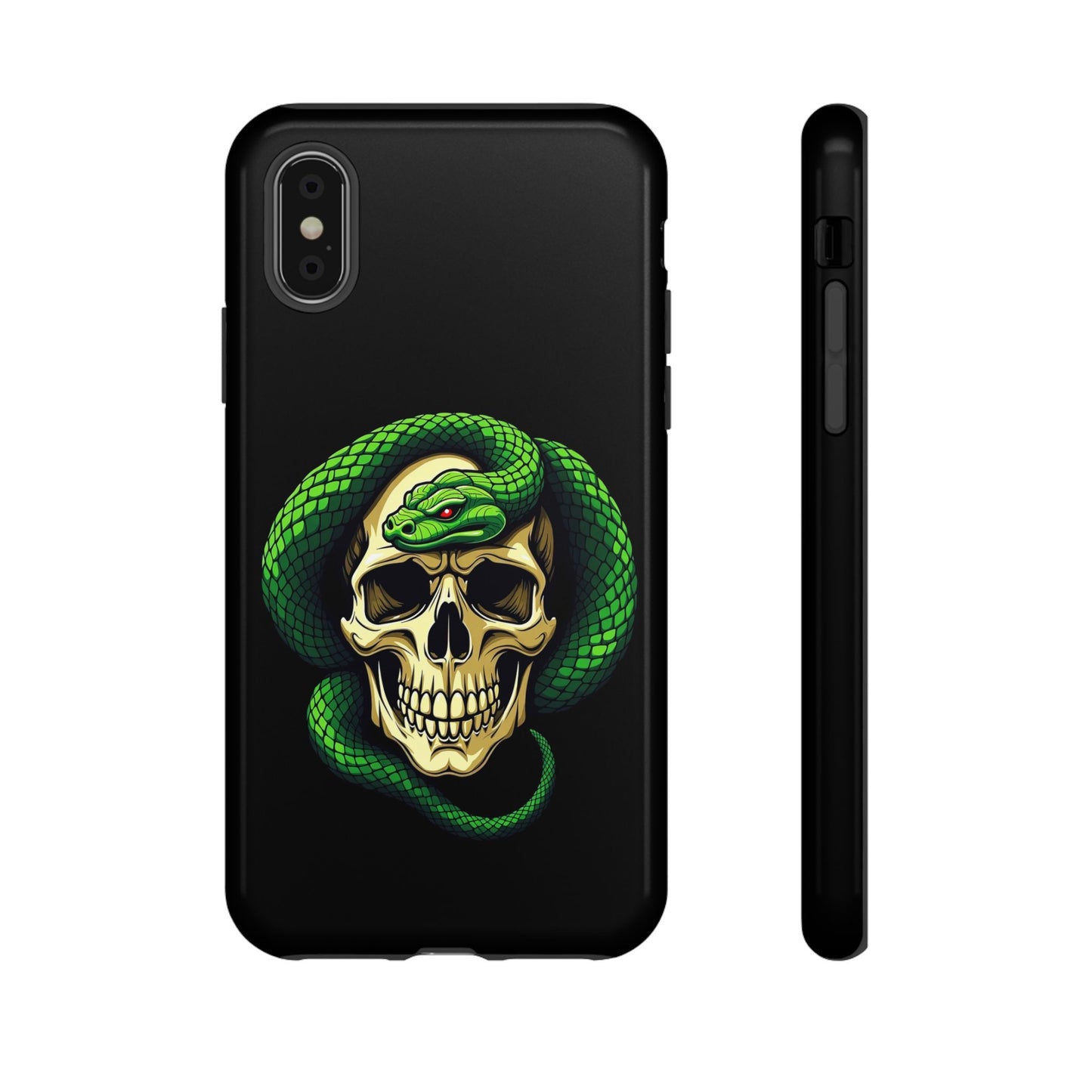 Skull & Snake Phone Case | Tough Cases, Protective Cover, Edgy Phone Accessories, Gothic Gift, Halloween Decor