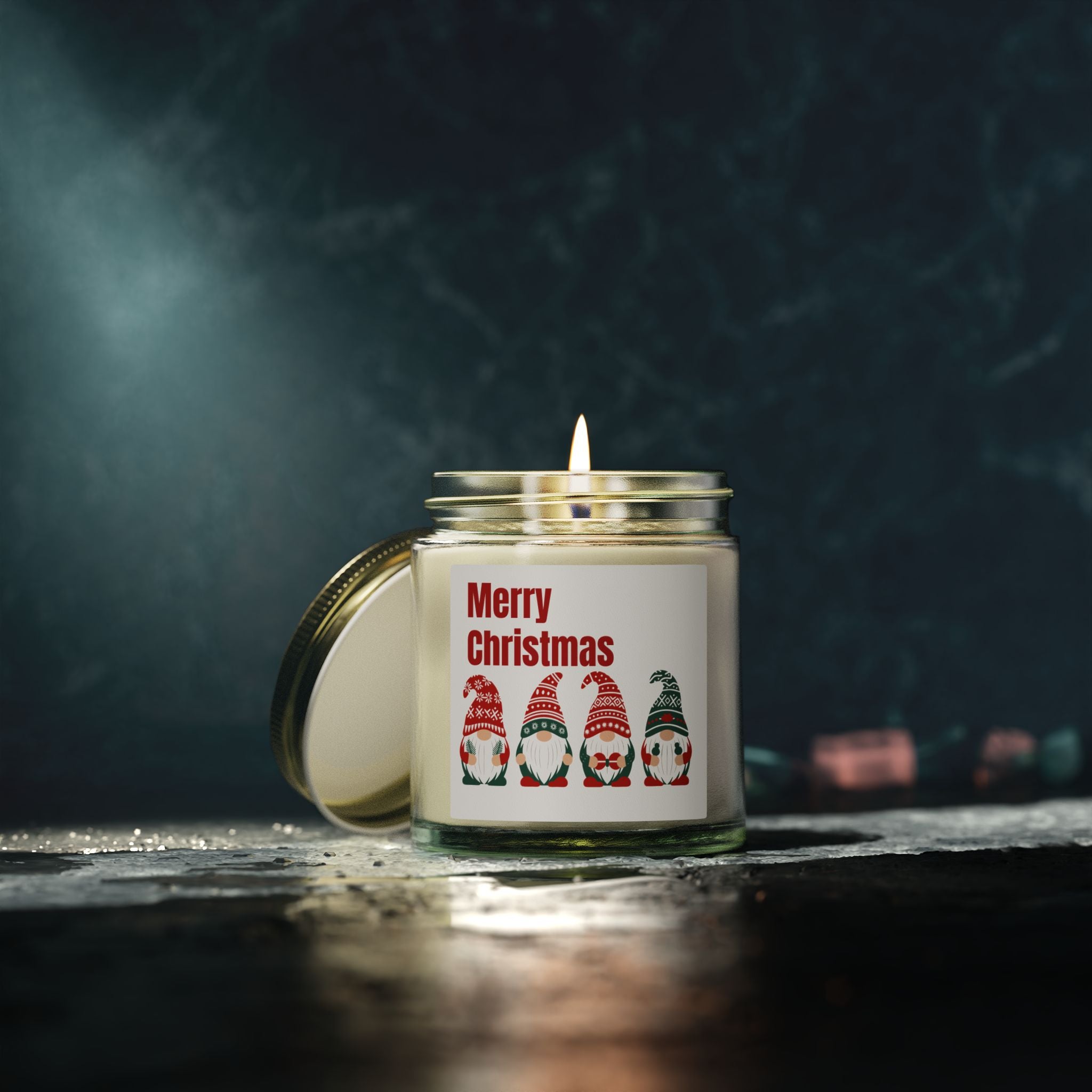 Merry Christmas Gnome Candle — Coconut Apricot Wax (4oz & 9oz)