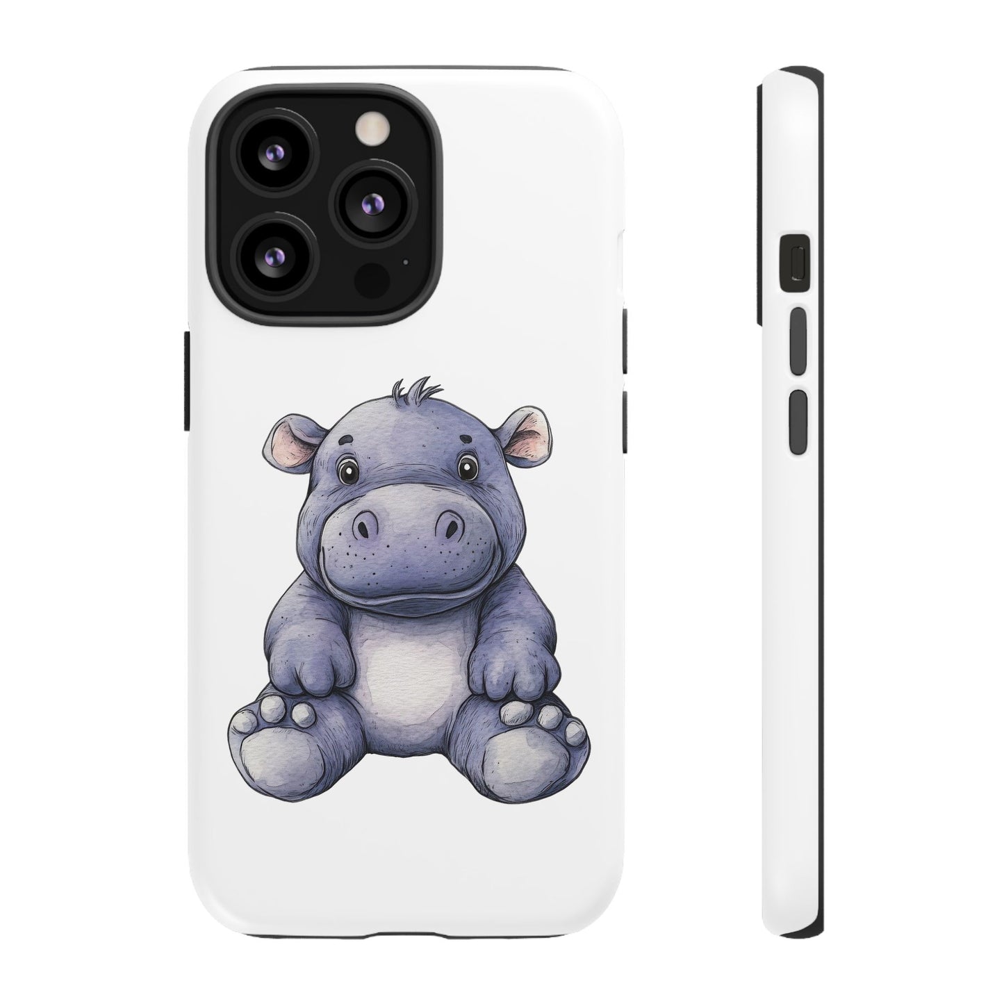 Cute Hippo Phone Case, Unique Tough Cases, Animal Lover Gift, Cute Animal Design, Baby Animal Phone Accessory