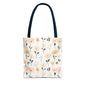 Floral Daisy Pattern Tote Bag — Pastel Spring Flowers All-Over Print