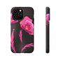 Floral iPhone Case | Tough Cases with Pink Poppy Design, Elegant Flower Phone Cover, Gift for Her, Spring Accessories, Chic Tech
