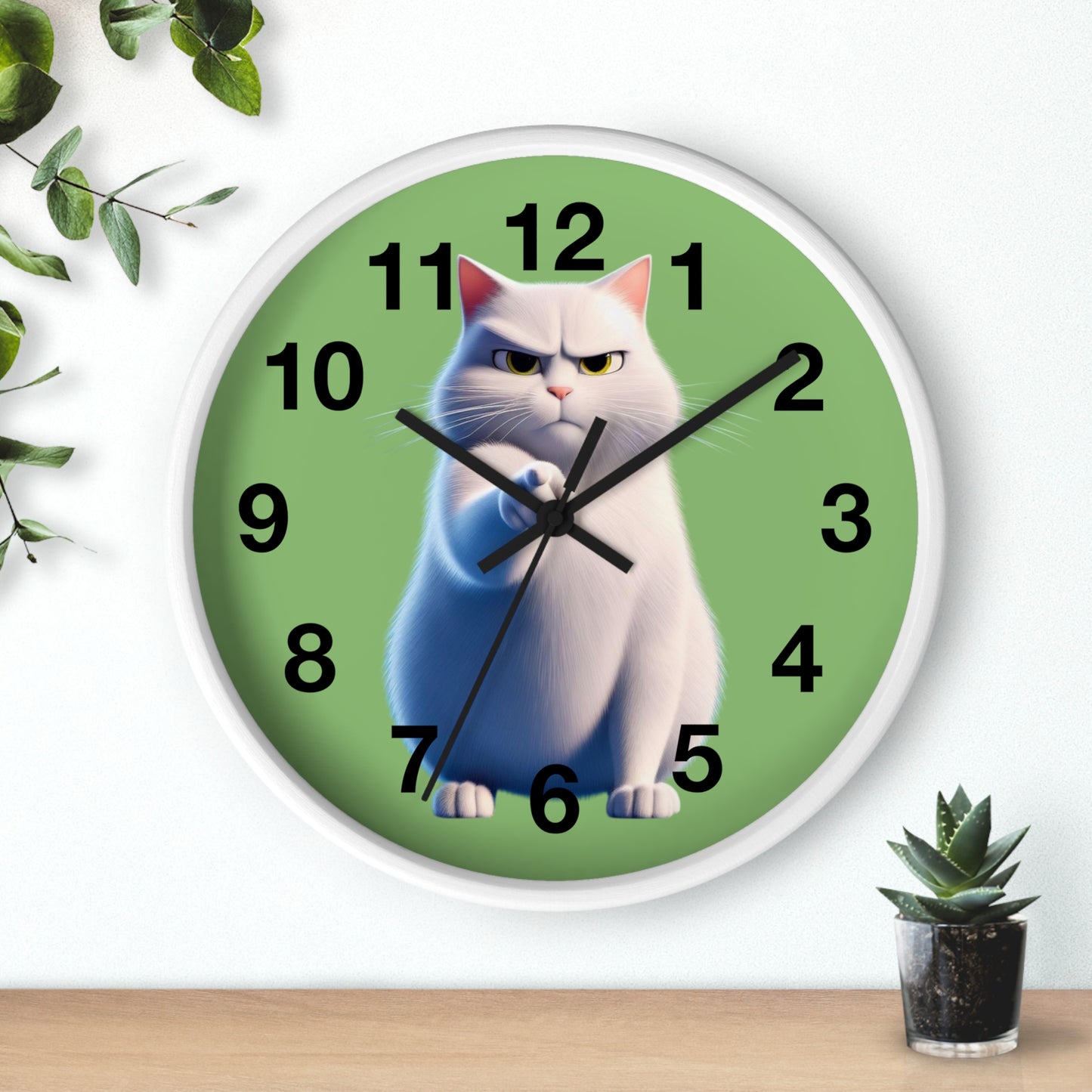 Whimsical Cat Wall Clock, Funny Animal Decor, Unique Gift for Cat Lovers, Home & Office Decoration, Purr-fect for Cat Themed Parties