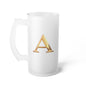 Frosted Glass Beer Mug Letter A