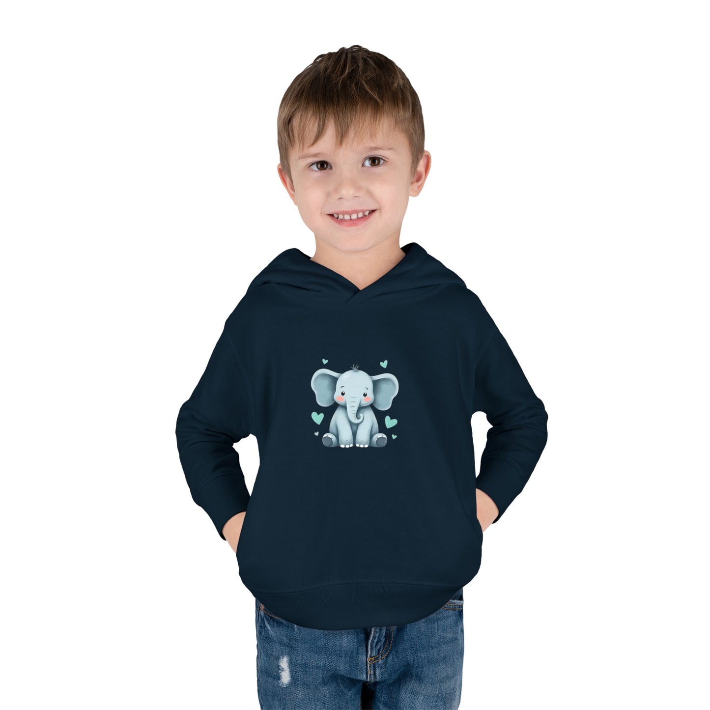 Adorable Elephant Toddler Fleece Hoodie, Kids Pullover, Baby Shower Gift, Birthday Present, Cute Animal Apparel, Cozy Toddler Wear
