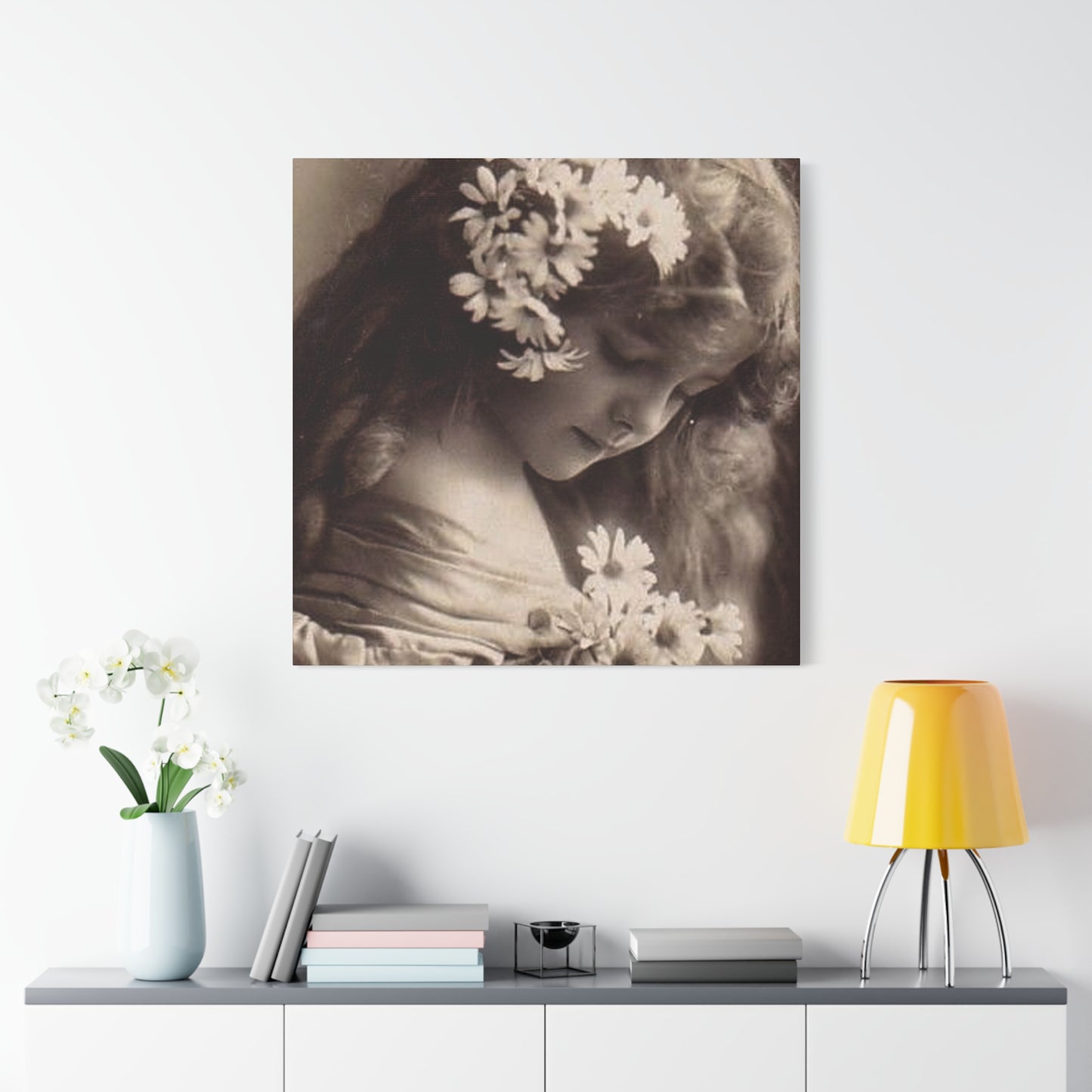 Vintage Floral Portrait Canvas