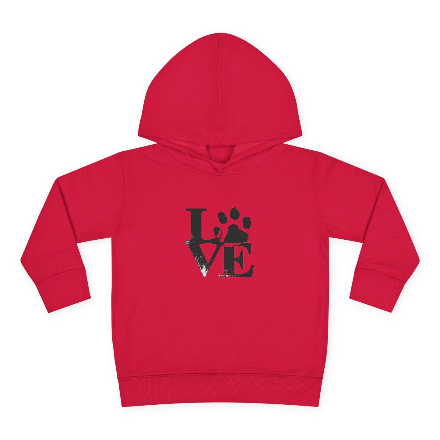 Paw Print Love Toddler Fleece Hoodie, Cute Kids Sweatshirt, Animal Lover Gift, Pet Lover Apparel, Cozy Toddler Hoodie