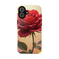 Floral Phone Case with Red Rose Design, Tough Phone Cover, Flower Print, Gift for Her, Stylish Accessory, Floral Aesthetic
