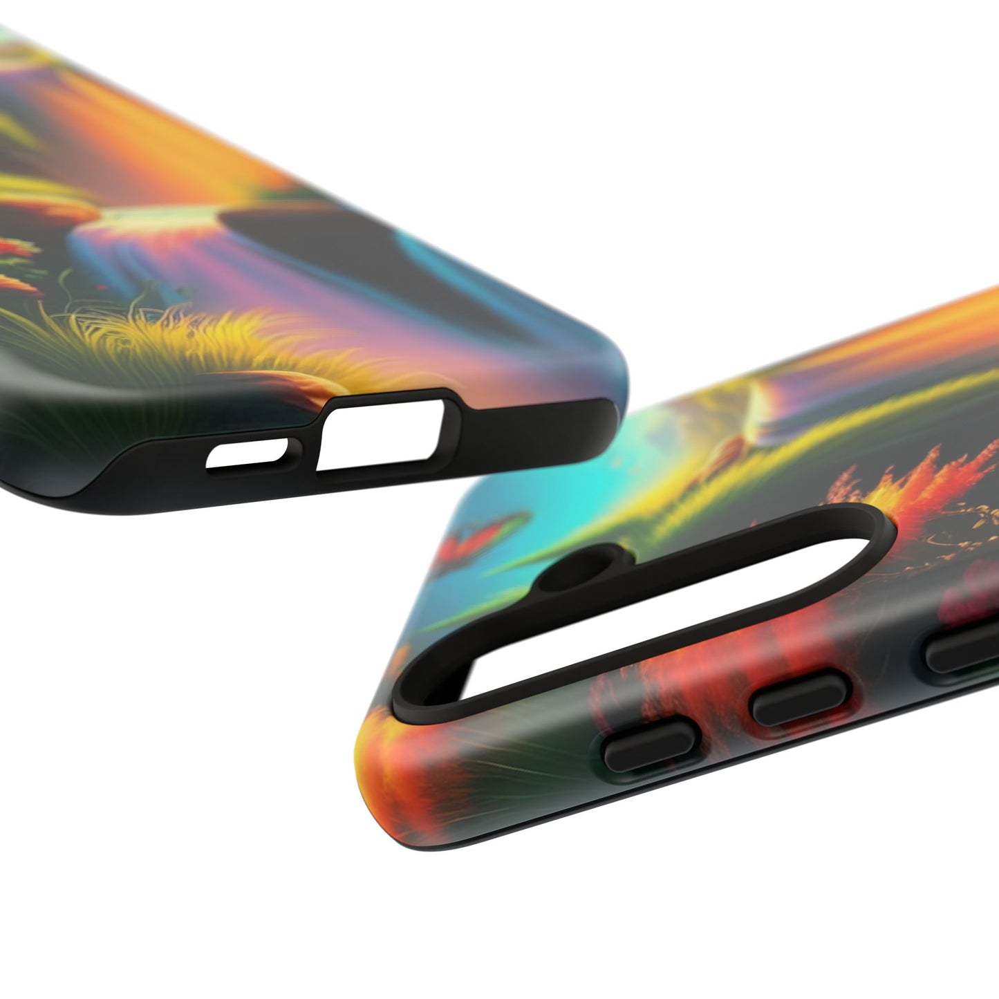 Phone Case - Vibrant Waterfall Landscape with Butterfly | Colorful Nature Protective Case