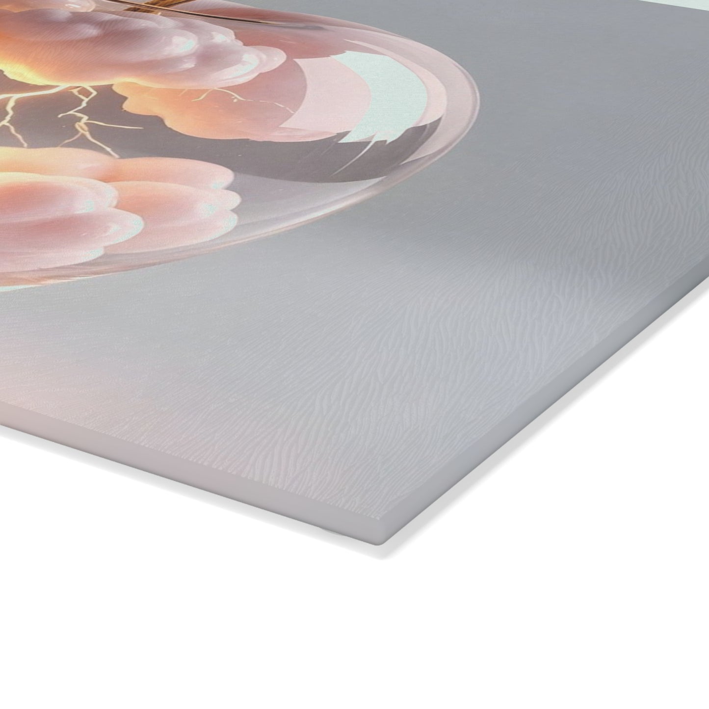 Artistic Glass Cutting Board with Apple Design, Unique Kitchen Decor, Gift for Foodies, Home Chef Accessory, Wedding Registry Essentials