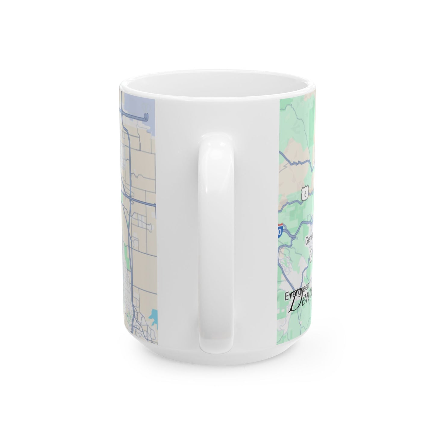 Personalized Denver Map Ceramic Mug - Custom Coffee Cup, Great Gift for Coffee Lovers, Home Decor, Moving Away, Housewarming, Road Trip