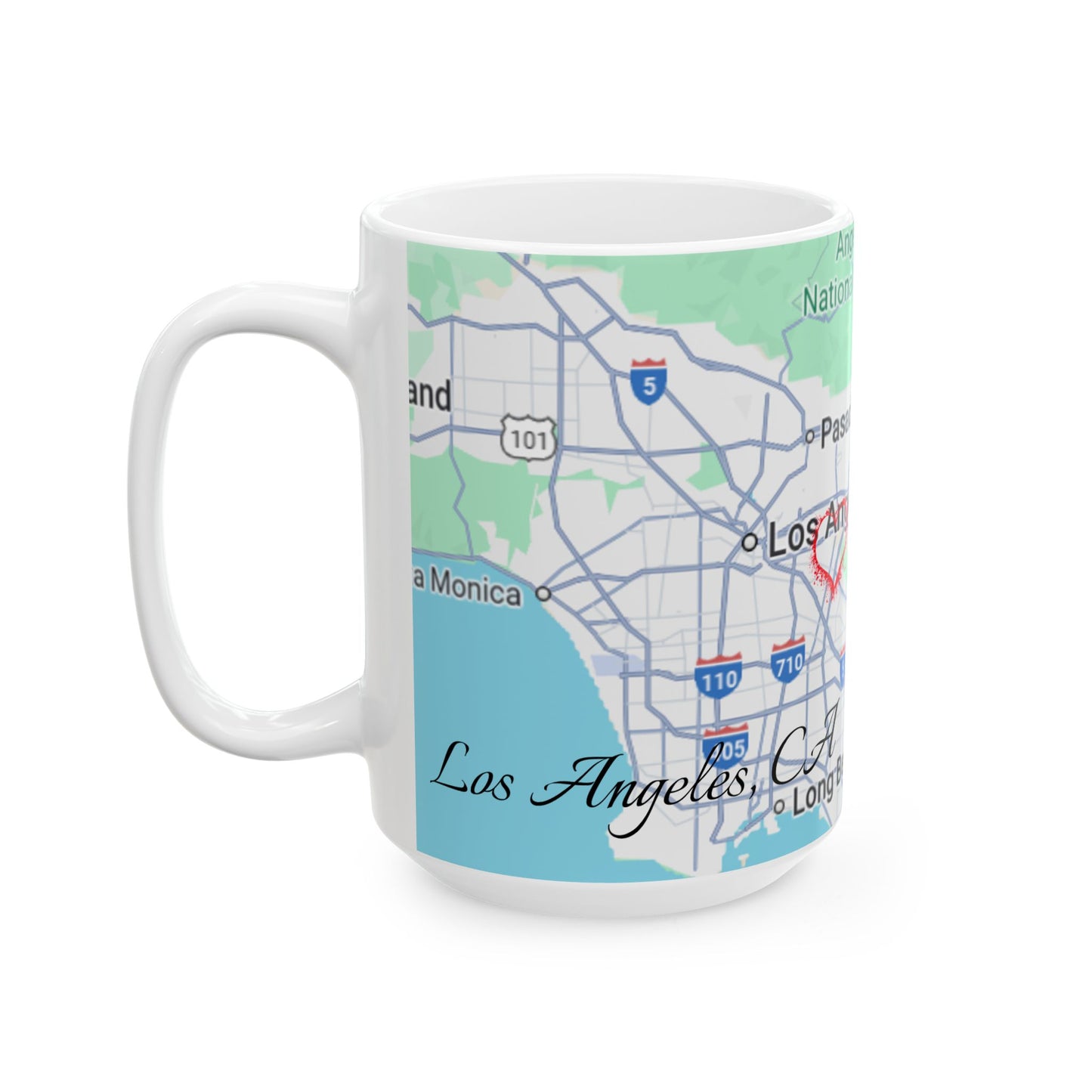 Personalized Los Angeles, CA Map Ceramic Mug | Custom Location Coffee Cup, Travel Keepsake, Gift for Her, Housewarming, Adventure Lover