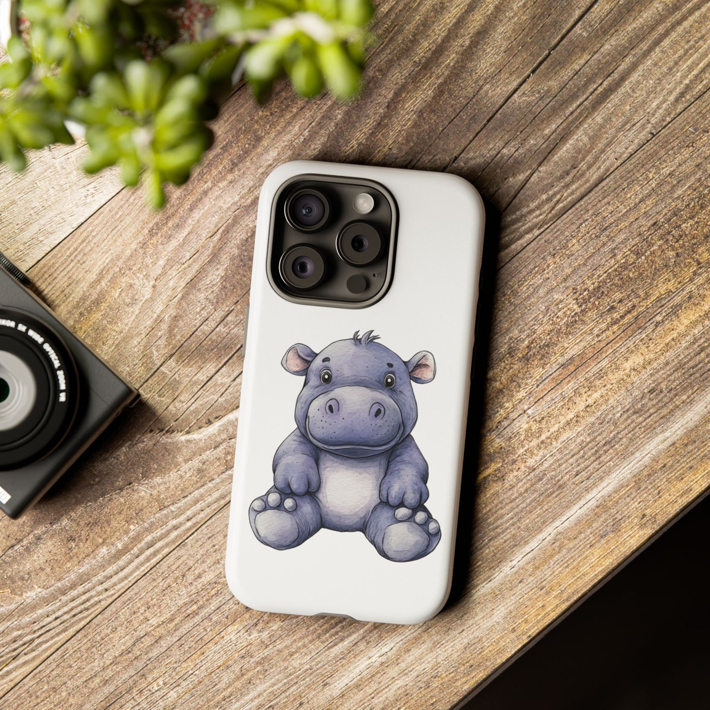 Cute Hippo Phone Case, Unique Tough Cases, Animal Lover Gift, Cute Animal Design, Baby Animal Phone Accessory
