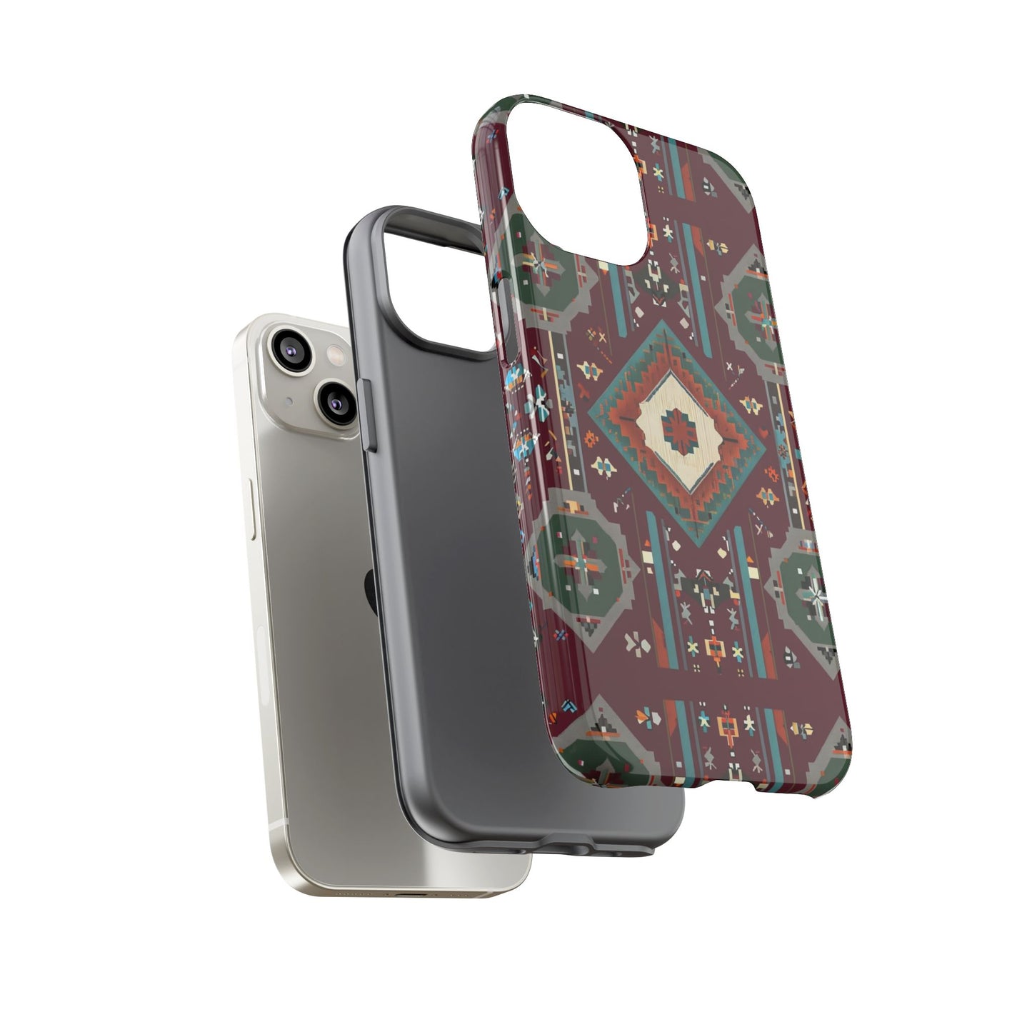Tribal Pattern Phone Case - Boho Chic, Tough Durable Cover, Stylish Tech Accessory, Gift for Him/Her, Festival Essentials