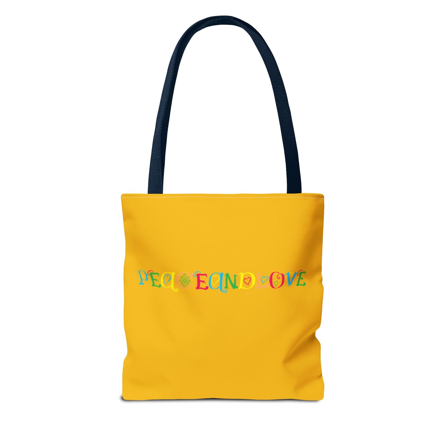 Colorful Peace and Love Tote Bag | Eco-Friendly Shopping Bag, Beach Tote, Gift for Friends, Everyday Carryall