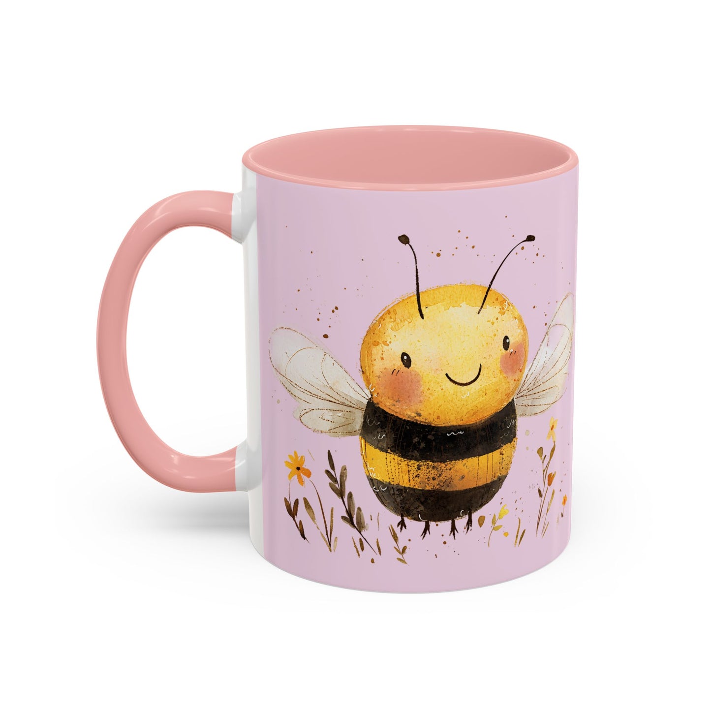 Cute Bee Accent Coffee Mug for Nature Lovers, Fun Bee Design, Gift for Friends, Bee Themed Kitchenware, Bee Lover's Mug