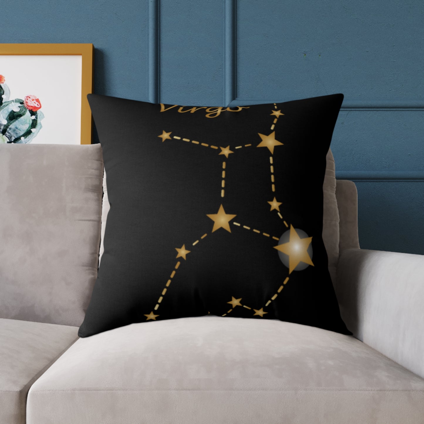 Virgo Constellation Throw Pillow - Zodiac Home Decor, Astrology Gift, Star Sign Cushion, Unique Housewarming Item, Celestial Design
