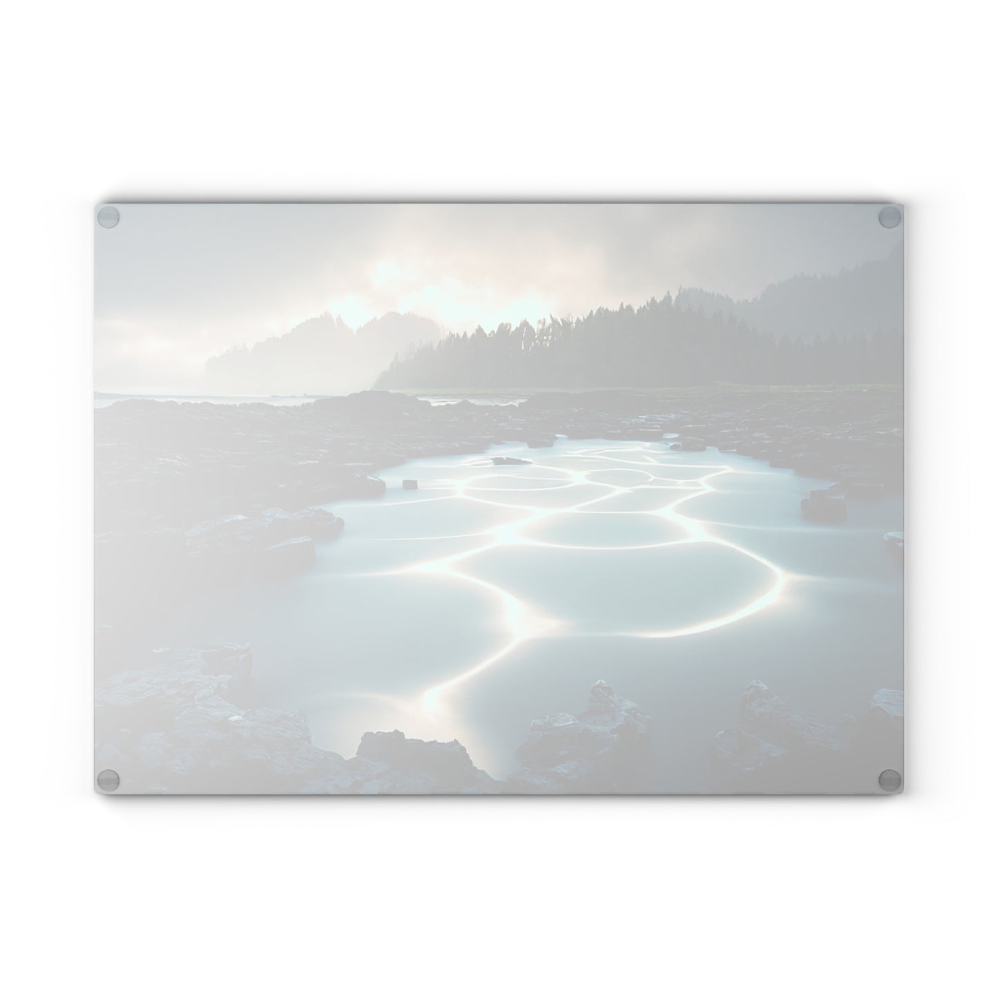 Serene Landscape Glass Cutting Board, Elegant Kitchen Decor, Artisan Gift for Cooks, Chef Gift, Housewarming Present, Nature Lover's Kitchen