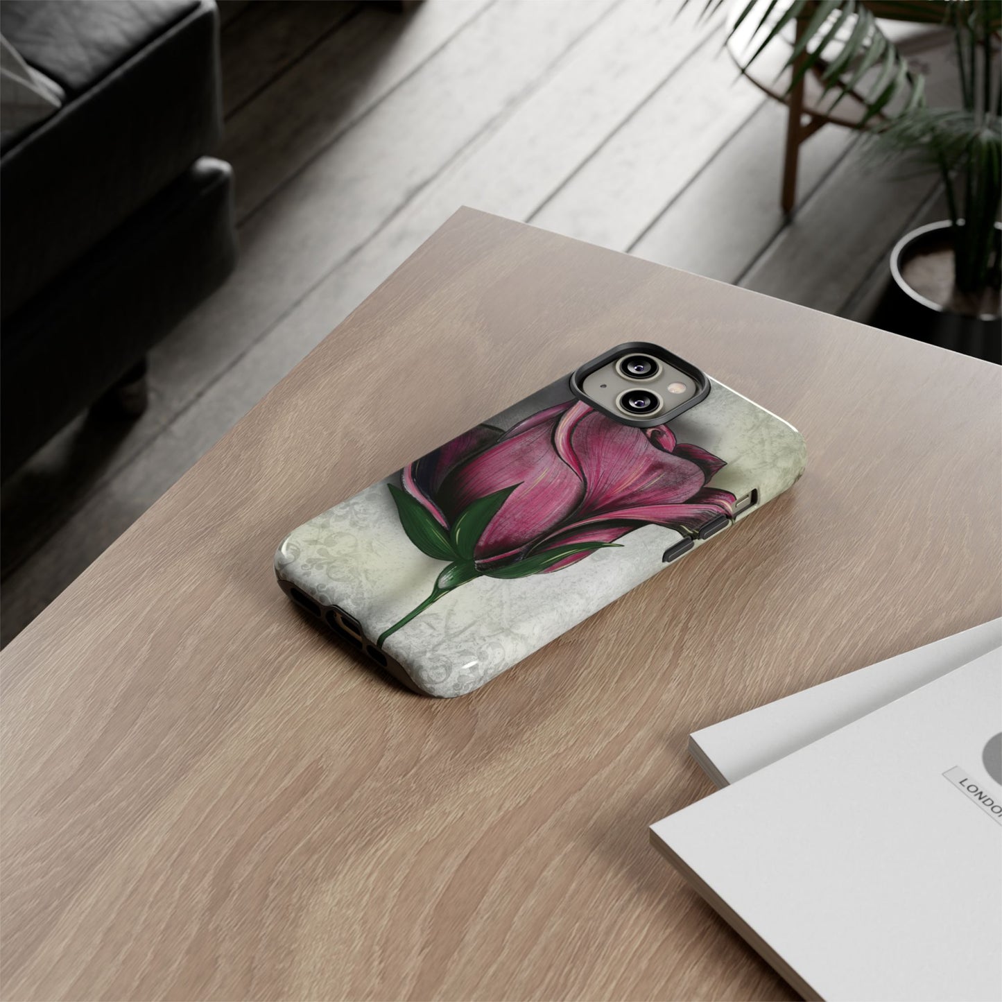 Rose Phone Case – Tough Cases, Floral Phone Cover, Gift for Her, Minimalist Design, Nature Lover's Accessory, Birthday Gift Idea