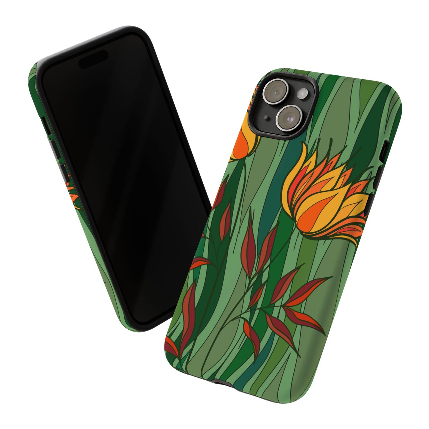 Vibrant Floral Phone Case, Nature-Inspired Tough Case, Eco-Friendly Cover, Unique Gift for Nature Lovers, Spring Decor