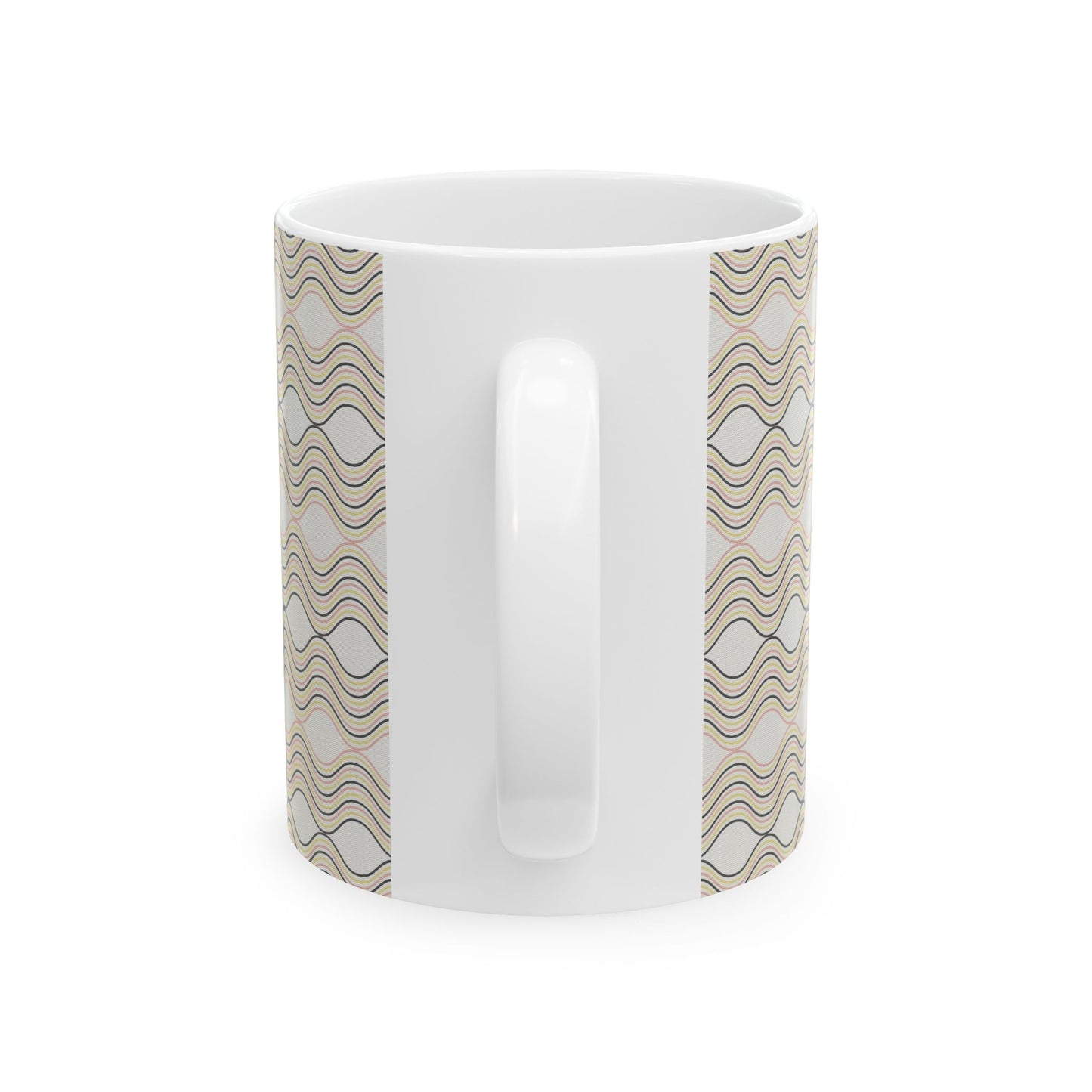 Wave Pattern Ceramic Mug - Cozy Coffee Cup, Unique Gift for Tea Lovers, Home Decor, Housewarming, Birthday, Holiday