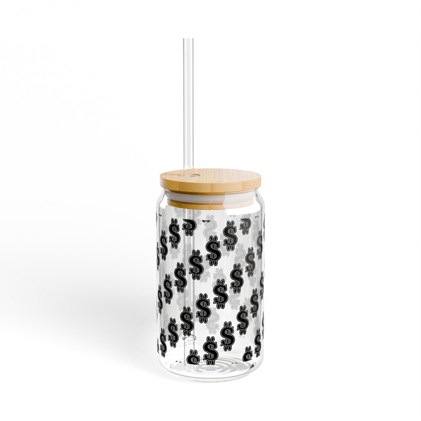 Money-Theme Sipper Glass, 16oz - Stylish Drinkware for Celebrations, Parties, Gifts, Home Décor, and Everyday Use