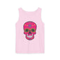 Colorful Dia de los Muertos Skull Tank Top, Unisex Summer Tee, Festival Wear