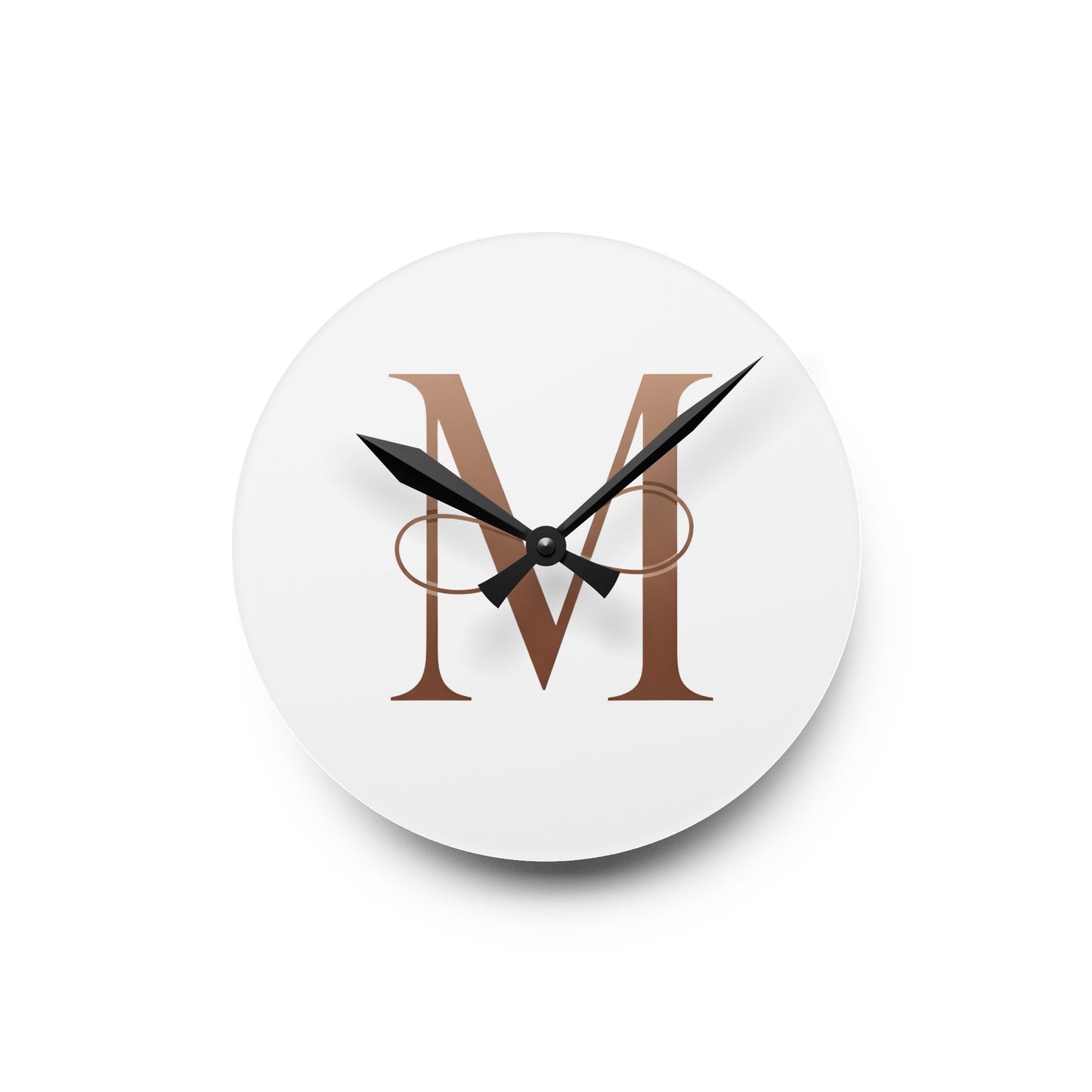 Elegant Monogram Acrylic Wall Clock - Personalize Your Space, Modern Home Decor, Unique Gift for Her, Housewarming, Minimalist Design