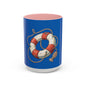 Lifesaver Accent Coffee Mug - Nautical Gift, Beach Decor, Sailor's Coffee Cup, Ocean Lover Mug, Summer Vibes