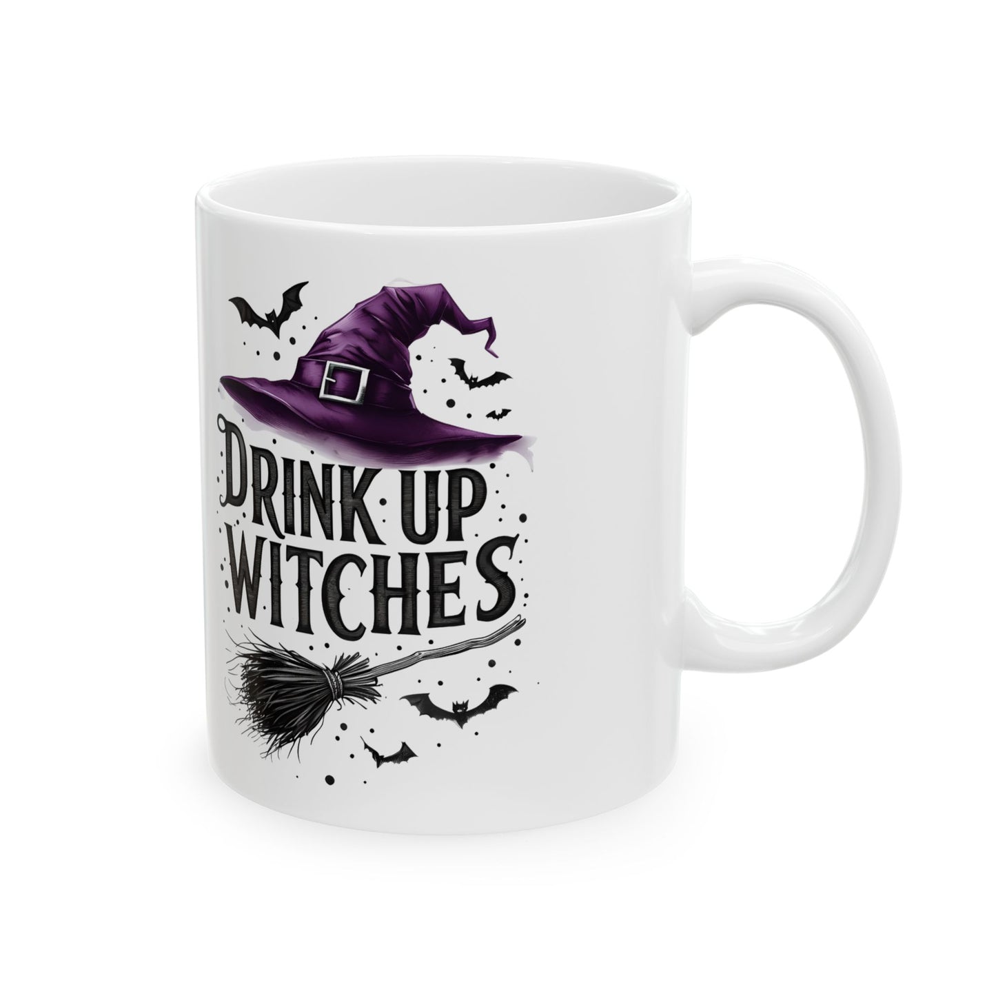 Spooky Witch Themed Ceramic Mug | Perfect for Halloween, Gift for Witches, Coffee Lover Mug, Tea Mug, Drink Up Witches!