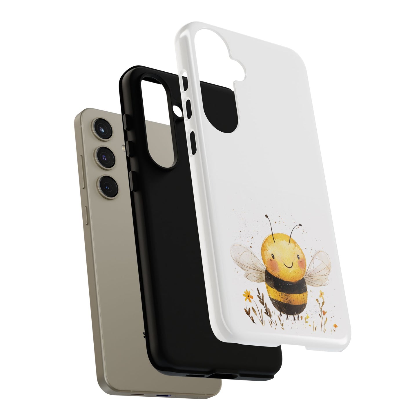 Bee Phone Case, Cute Bee Design, Tough Phone Cover, Gift for Nature Lovers, Floral Bee Mobile Case, Bee-themed Accessory