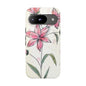 Floral Phone Case with Elegant Pink Lilies, Cute Floral Accessories, Phone Protection, Gift for Her, Stylish Cell Phone Cover