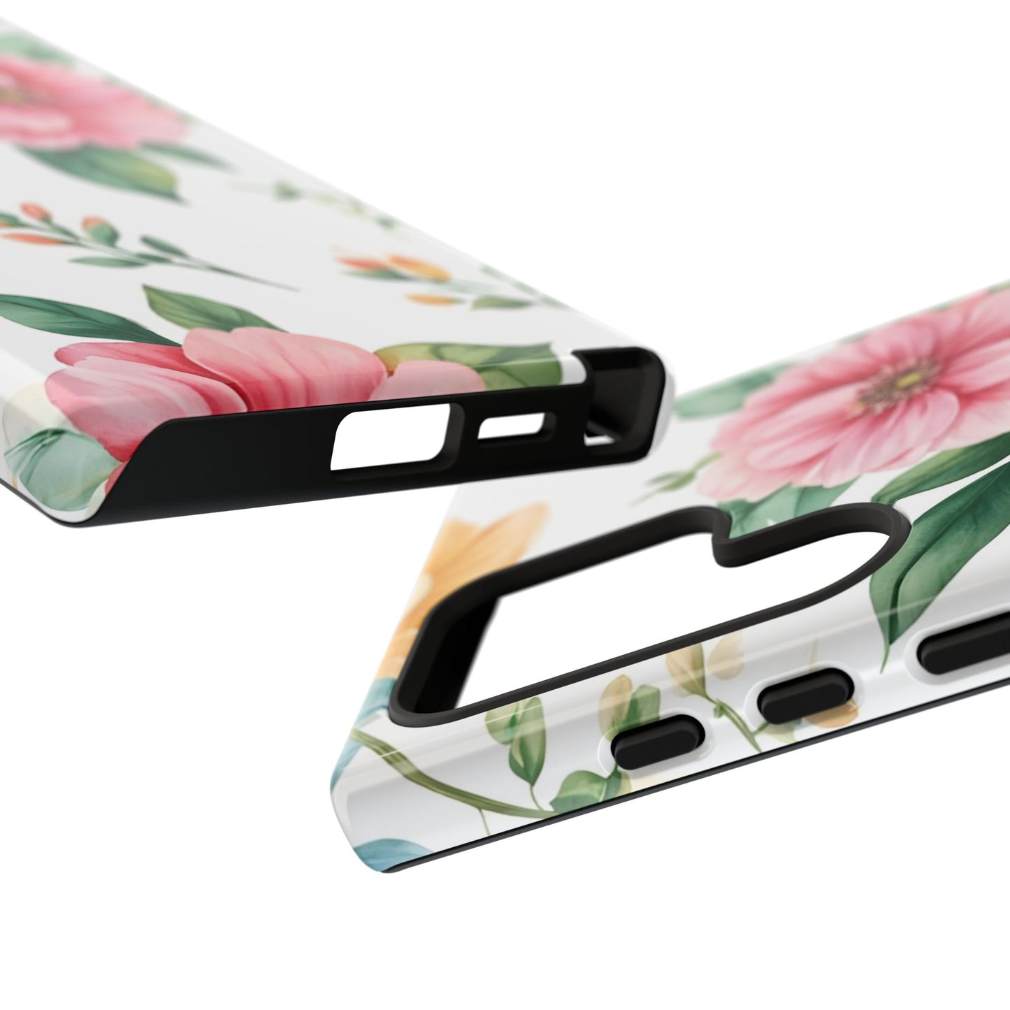 Floral Tough Phone Case — Pink Peony Protective Phone Cover